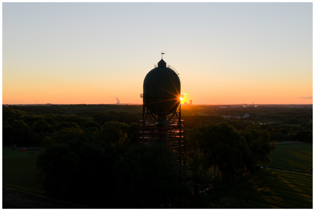 Wasserturm im Rahmen Eiche, 3D-Ansicht