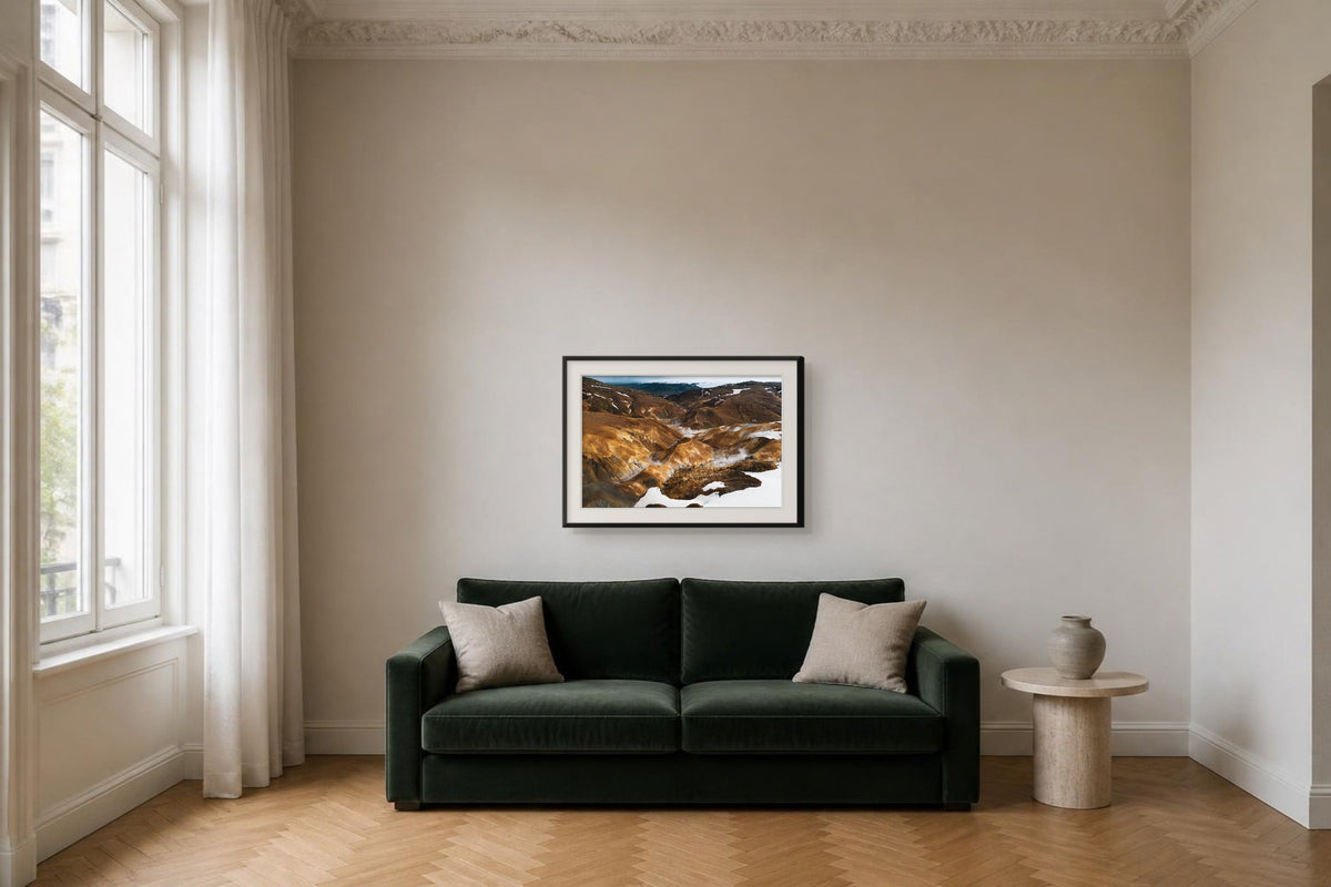 Elemente, Fine-Art-Fotografie, Raumansicht 90 × 60 cm im Altbau