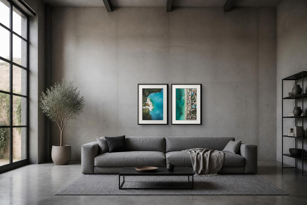 Smaragd mit Playa, Fine-Art-Fotografie, Raumansicht 2 × 40 × 60 cm im Loft